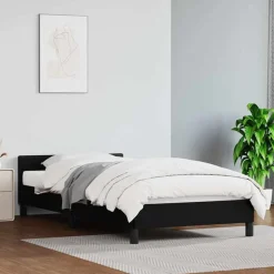 vidaXL Bedframe met hoofdeinde zonder matras 80x200 cm zwart