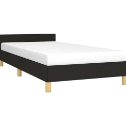 vidaXL Bedframe met hoofdeinde zonder matras 80x200 cm stof zwart