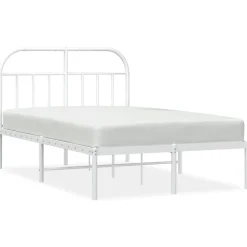 vidaXL Bedframe met hoofdbord metaal wit 120x200 cm