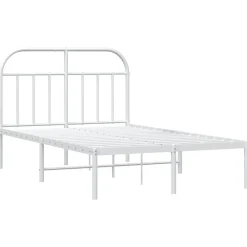 vidaXL Bedframe met hoofdbord metaal wit 120x200 cm