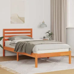 vidaXL Bedframe met hoofdeinde Wasbruin 80 x 200 cm Massief grenenhout