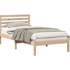 vidaXL Bedframe met hoofdeinde Bruin 80 x 200 cm Massief grenenhout