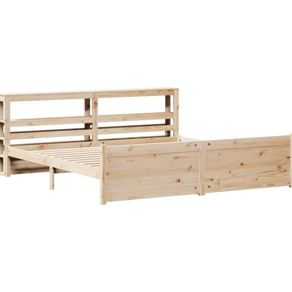 vidaXL Bedframe met hoofdbord massief grenenhout 200x200 cm