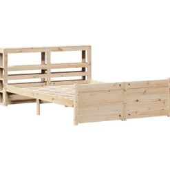 vidaXL Bedframe met hoofdbord massief grenenhout 120x200 cm