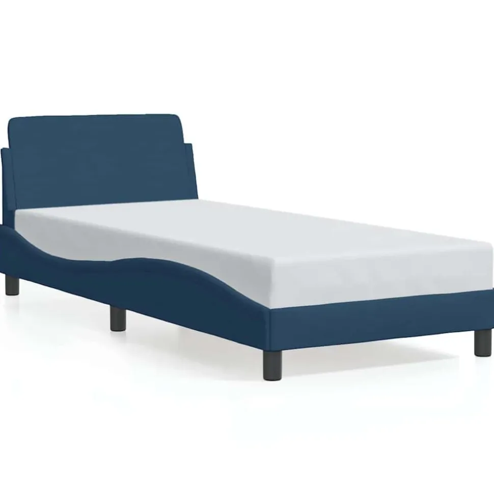vidaXL Bedframe met hoofdeinde "Dover" 80x200 cm stof blauw