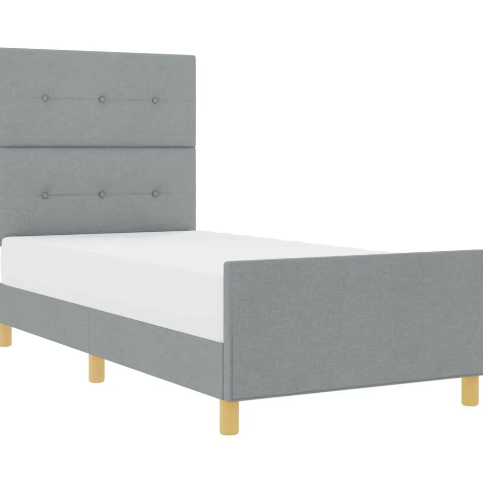 vidaXL Bedframe met hoofdeinde Lichtgrijs 80 x 200 cm Stof