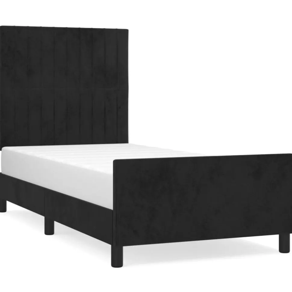 vidaXL Bedframe met hoofdeinde fluweel zwart 80x200 cm