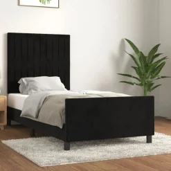 vidaXL Bedframe met hoofdeinde fluweel zwart 80x200 cm