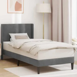 vidaXL Bedframe met hoofdeinde Donkergrijs 80 x 200 cm Fluweel