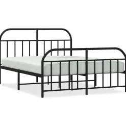 vidaXL Bedframe met hoofd- en voeteneinde metaal zwart 140x200 cm