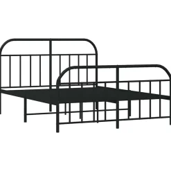 vidaXL Bedframe met hoofd- en voeteneinde metaal zwart 140x200 cm