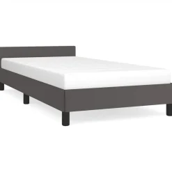 vidaXL Bedframe met hoofdeinde zonder matras 80x200 cm grijs