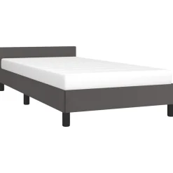 vidaXL Bedframe met hoofdeinde zonder matras 80x200 cm grijs