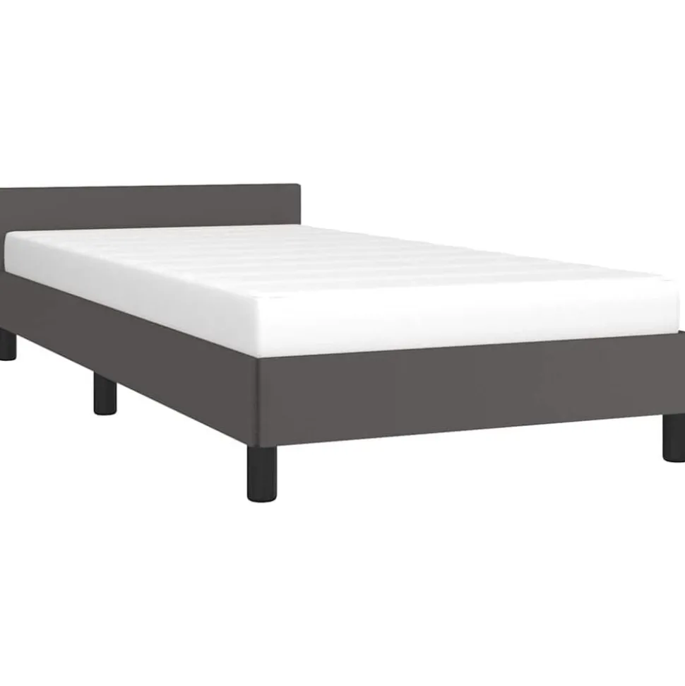 vidaXL Bedframe met hoofdeinde zonder matras 80x200 cm grijs