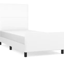 vidaXL Bedframe met hoofdbord kunstleer wit 80x200 cm