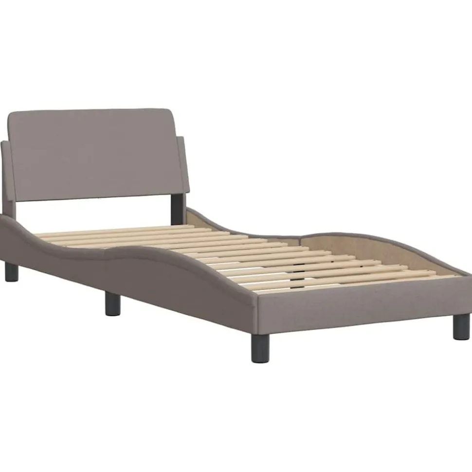 vidaXL Bedframe met hoofdeinde "Dover" 80x200 cm stof taupe