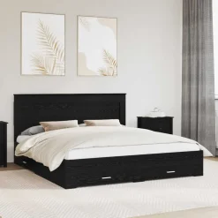 vidaXL Bedframe met lade met hoofdeinde met opslag Bewerkt hout