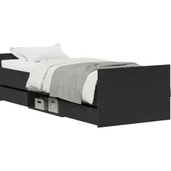 vidaXL Bedframe met lade Zwart Eiken 193 x 78 x 50 cm Bewerkt hout