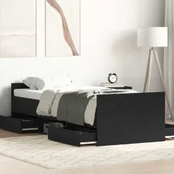vidaXL Bedframe met lade Zwart Eiken 193 x 78 x 50 cm Bewerkt hout
