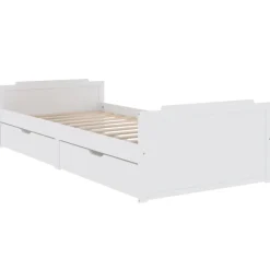 vidaXL Bedframe met lades massief grenenhout wit 90x200 cm