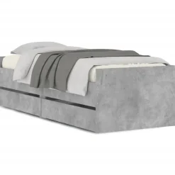 vidaXL Bedframe met lades betongrijs 100x200 cm