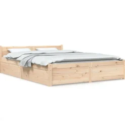 vidaXL Bedframe met lades wit 135x190 cm