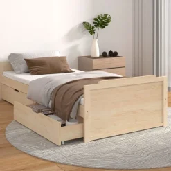 vidaXL Bedframe met lades massief grenenhout 90x200 cm