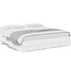 vidaXL Bedframe met lades bewerkt hout wit 200x200 cm