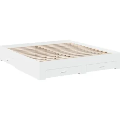 vidaXL Bedframe met lades bewerkt hout wit 200x200 cm