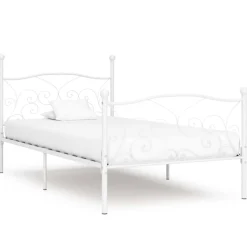 vidaXL Bedframe met lattenbodem metaal wit 90x200 cm