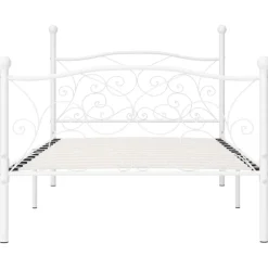 vidaXL Bedframe met lattenbodem metaal wit 90x200 cm