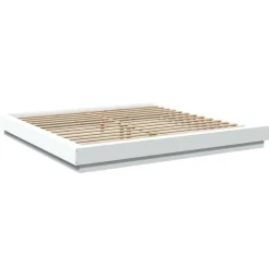 vidaXL Bedframe met LED-verlichting bewerkt hout wit 200x200 cm