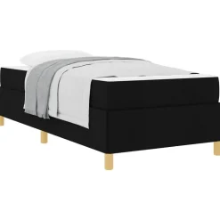 vidaXL Bedframe met matras Zwart 80 x 200 cm Stof