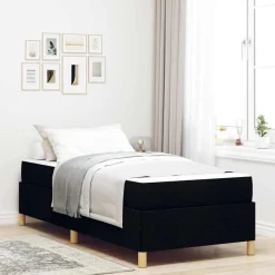 vidaXL Bedframe met matras Zwart 80 x 200 cm Stof