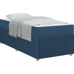 vidaXL Bedframe met matras Blauw 80 x 200 cm Stof
