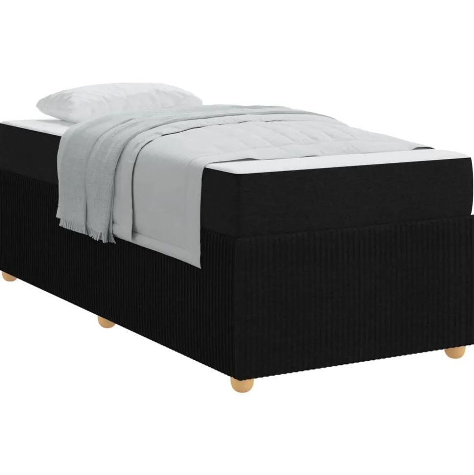 vidaXL Bedframe met matras Zwart 80 x 200 cm Stof