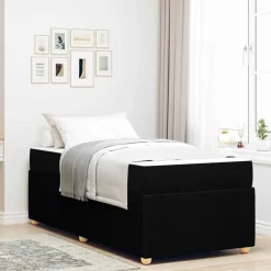 vidaXL Bedframe met matras Zwart 80 x 200 cm Stof