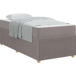 vidaXL Bedframe met matras Taupe 80 x 200 cm Stof
