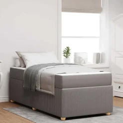 vidaXL Bedframe met matras Taupe 80 x 200 cm Stof