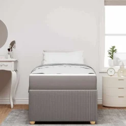 vidaXL Bedframe met matras Taupe 80 x 200 cm Stof