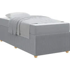 vidaXL Bedframe met matras Lichtgrijs 80 x 200 cm Stof