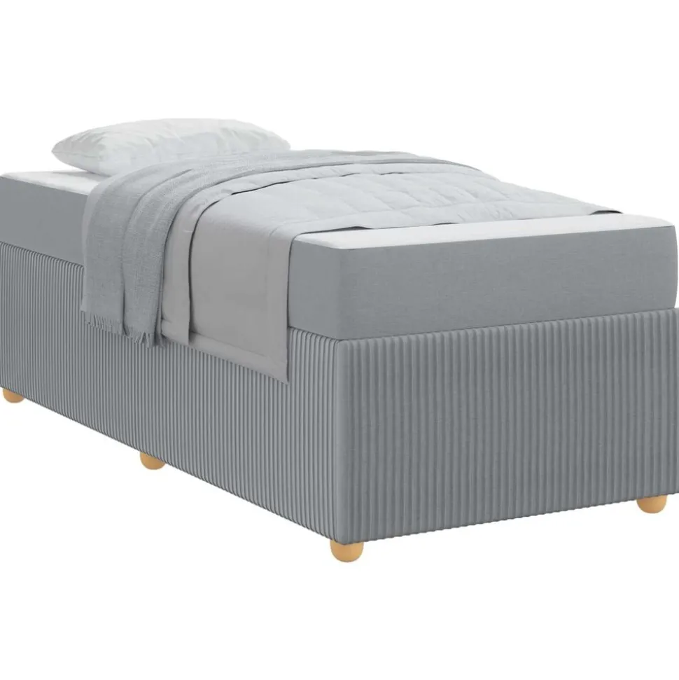 vidaXL Bedframe met matras Lichtgrijs 80 x 200 cm Stof