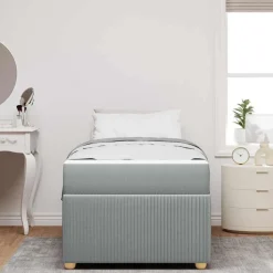 vidaXL Bedframe met matras Lichtgrijs 80 x 200 cm Stof