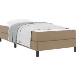 vidaXL Bedframe met matras Cappuccino 80 x 200 cm Stof
