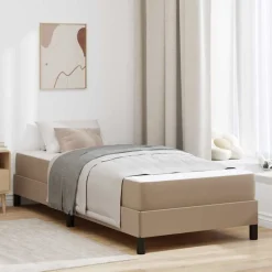 vidaXL Bedframe met matras Cappuccino 80 x 200 cm Stof