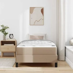 vidaXL Bedframe met matras Cappuccino 80 x 200 cm Stof