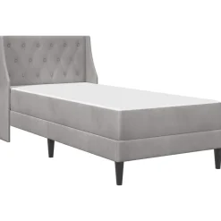 vidaXL Bedframe met matras Lichtgrijs 80 x 200 cm Fluweel
