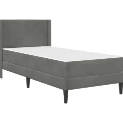 vidaXL Bedframe met matras met matras Donkergrijs 90 x 200 cm Fluweel