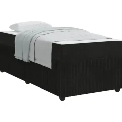 vidaXL Bedframe met matras Zwart 80 x 200 cm Stof