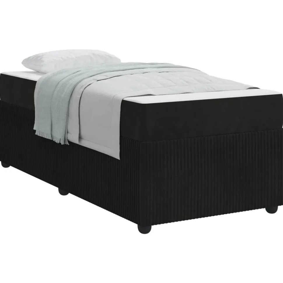 vidaXL Bedframe met matras Zwart 80 x 200 cm Stof